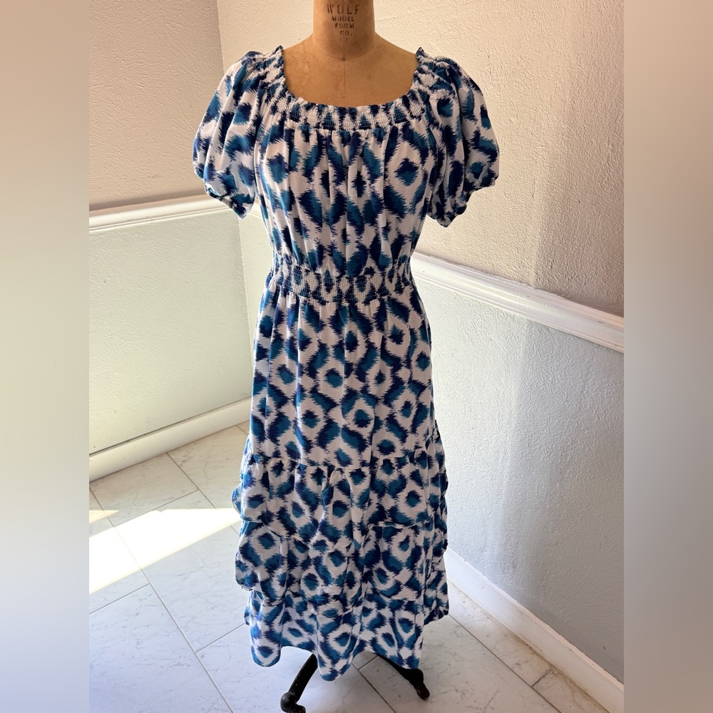 Knox Rose Blue and White Midi Dress